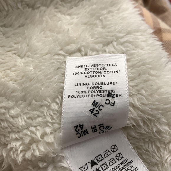 Women’s LUCKY BRAND Tan Plaid Flannel Sherpa Lined Shacket Jacket. Size XL - Picture 6 of 7